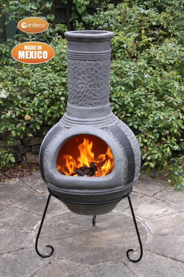 Gardeco Mexican Chimenea  Stand 110cm Outdoor Heating C21 assorted 